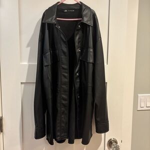 Zara Faux Leather Shacket